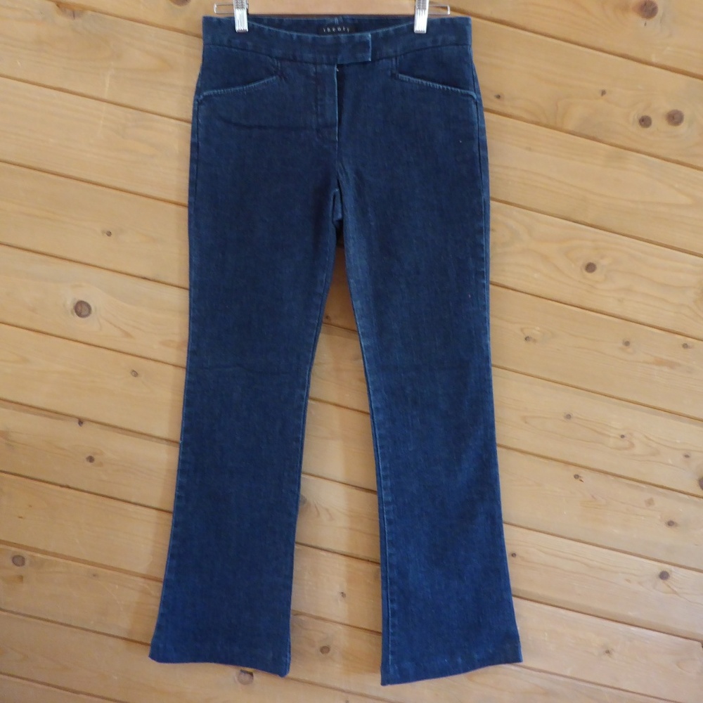 Theory Denison Denim Jeans Pants Jeans Boot Cut Flared Straight Size 6